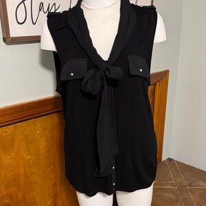 White House Black Market Elegant Black Sleeveless Blouse
